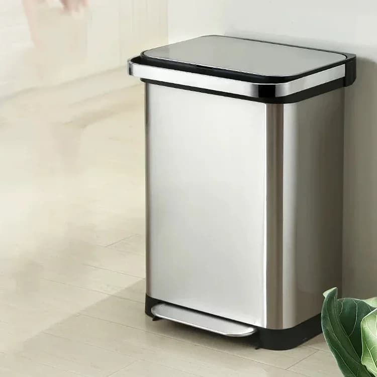 Pattumiera per rcompressione Compattatore per rifiuti Cucina Contenitori per compost Comprime Cucina Camera da letto in acciaio inossidabile Festa Patio Cartone da 50 litri