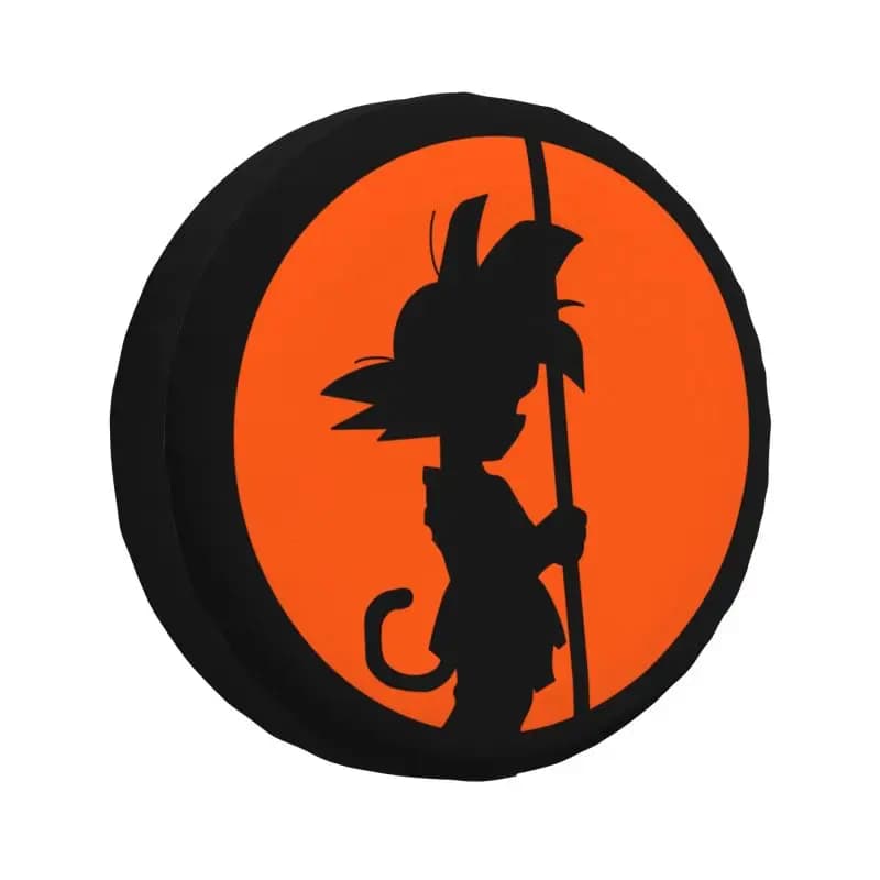 Custom Cartoon Anime Gokus Logo Spare wheel cover for Jeep Wrangler 4WD 4x4 RV Car wheel protection 14 "15" 16 "17 "inch