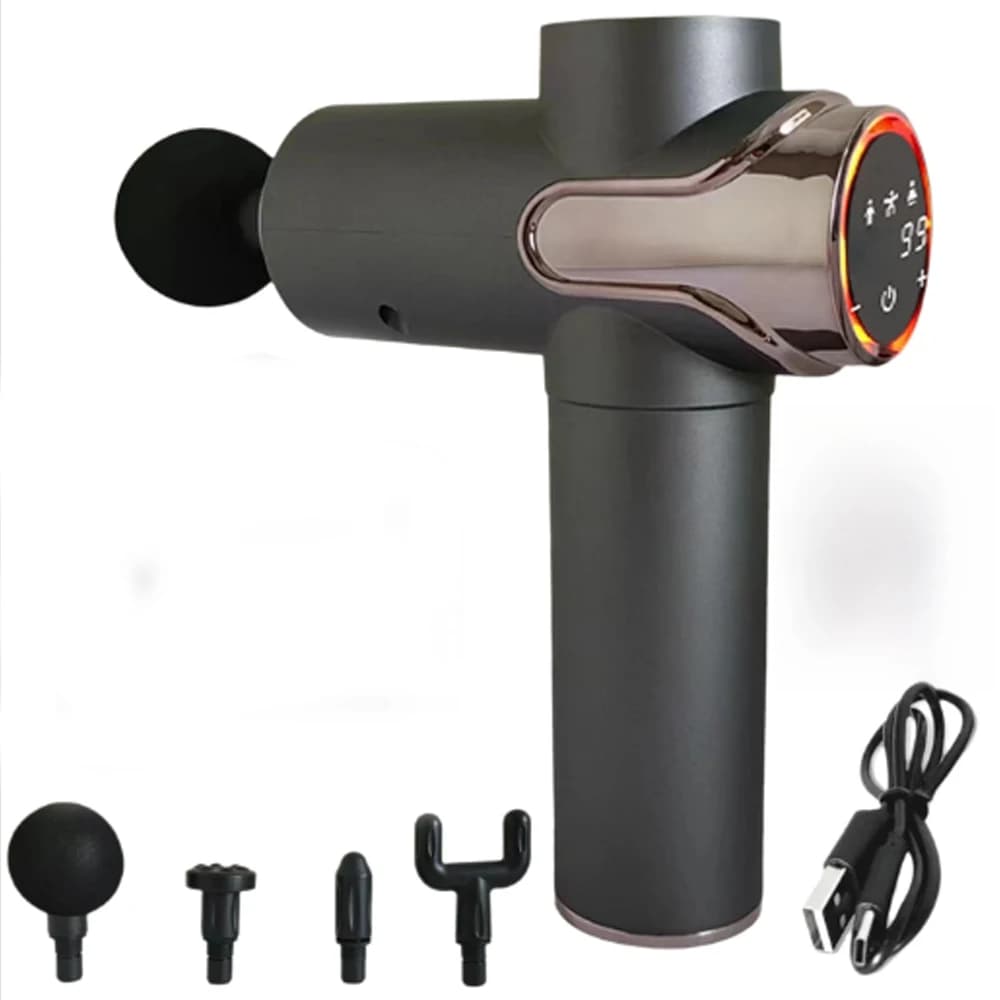 Silent stripper Muscle relaxation Four-head muscle massager instrument Percussion gun for deep tissues for relaxation and recovery