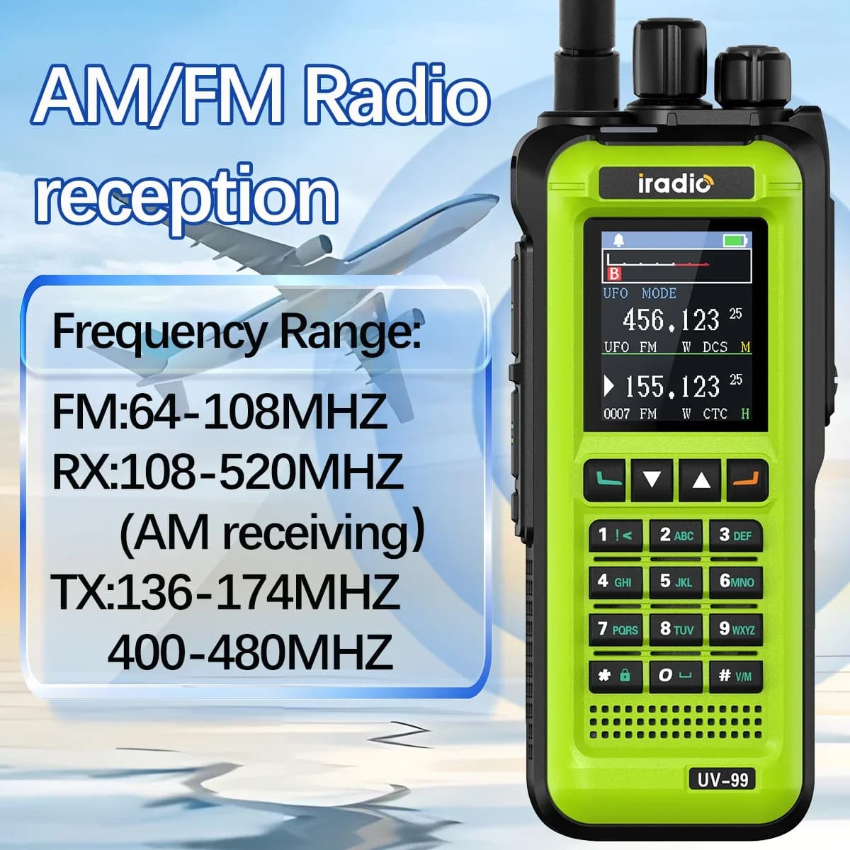 RT-UV99 20W Iradio Air Band Walkie Talkie Mutli Band FM ad alta potenza NOAA 1024CH Frequenza di copia wireless A lungo raggio Tipo-C Ham