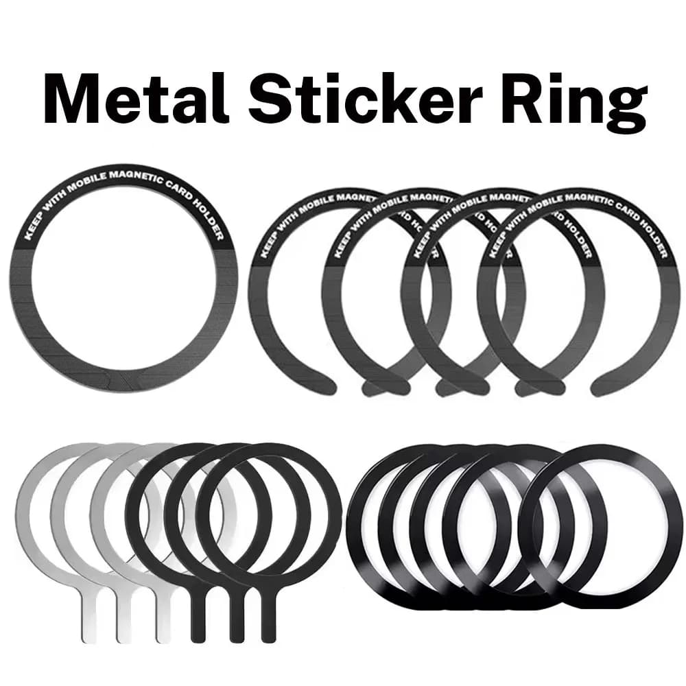 Anello magnetico in lamiera metallica Caricatore wireless Adesivo in lamiera di ferro Supporto per telefono per auto compatibile con tutti i fogli magnetici del telefono