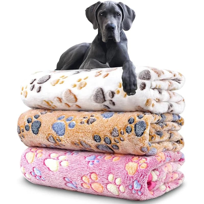 Coperte per cani Gatto Morbido soffice pile Coperta per animali domestici Caldo e carino Stampa Design Cucciolo Gattino Doggy Zampa Piccola