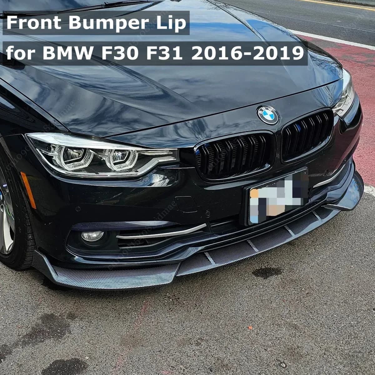 Front Bumper Splitter Lip Spoiler Diffuser Retrofit for BMW 3 Series F30 F31 Non-M Sport 2012-2019 Bodykits Tuning Canard Lip