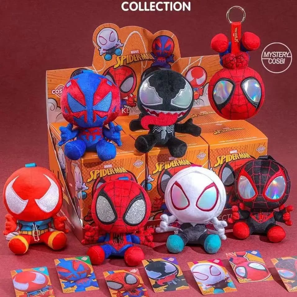 Serie Spider-Man Blind Box Cosbi Peluche Anime Figurine Accessori Zaini Ciondoli Ornamenti Regalo a Sorpresa per Ragazzi