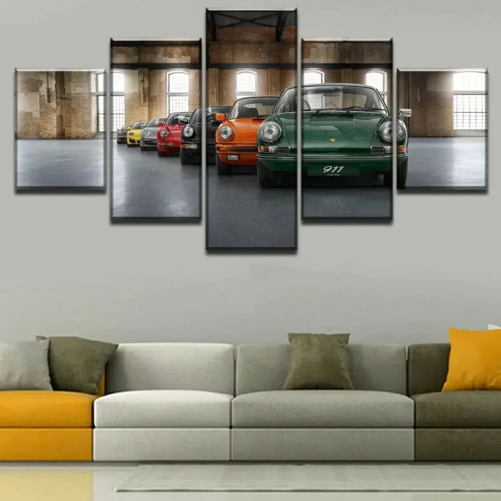 Tela senza cornice 5 pezzi Classic Super Car Evolution Wall Art Poster Immagini Home Decor Accessori per dipinti del soggiorno