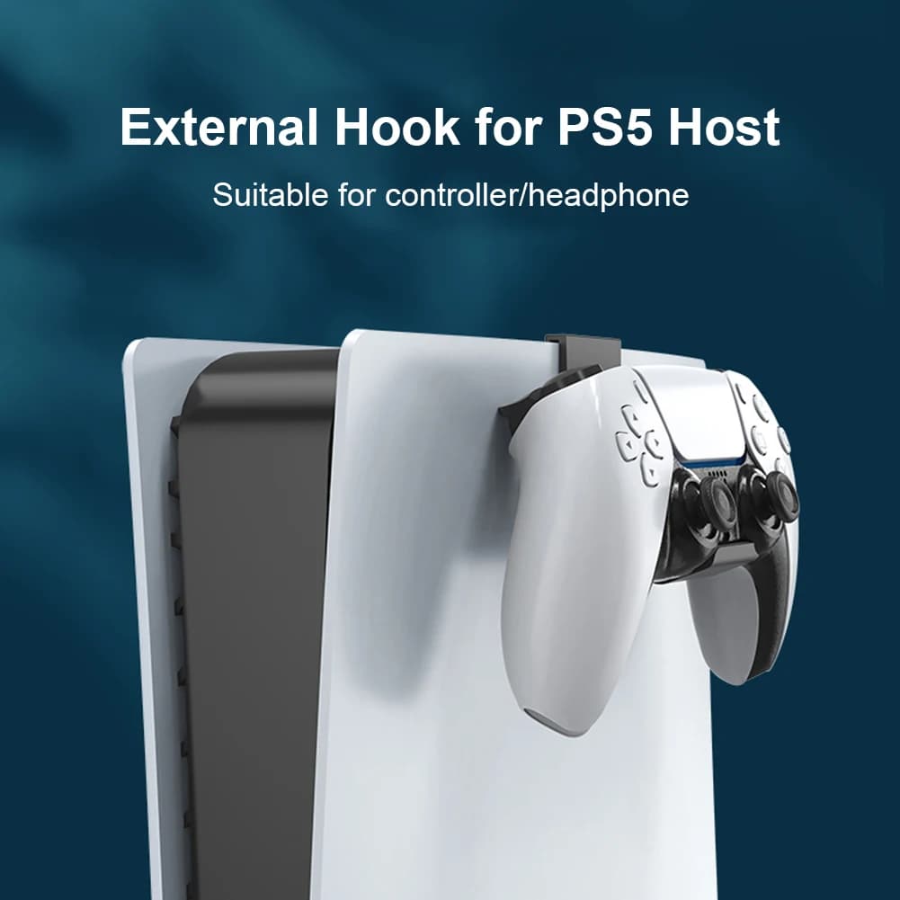 Supporto per cuffie da 2 pezzi e gancio per supporto per controller di gioco per PlayStation 5 PS5 - Organizzatore di accessori da gioco