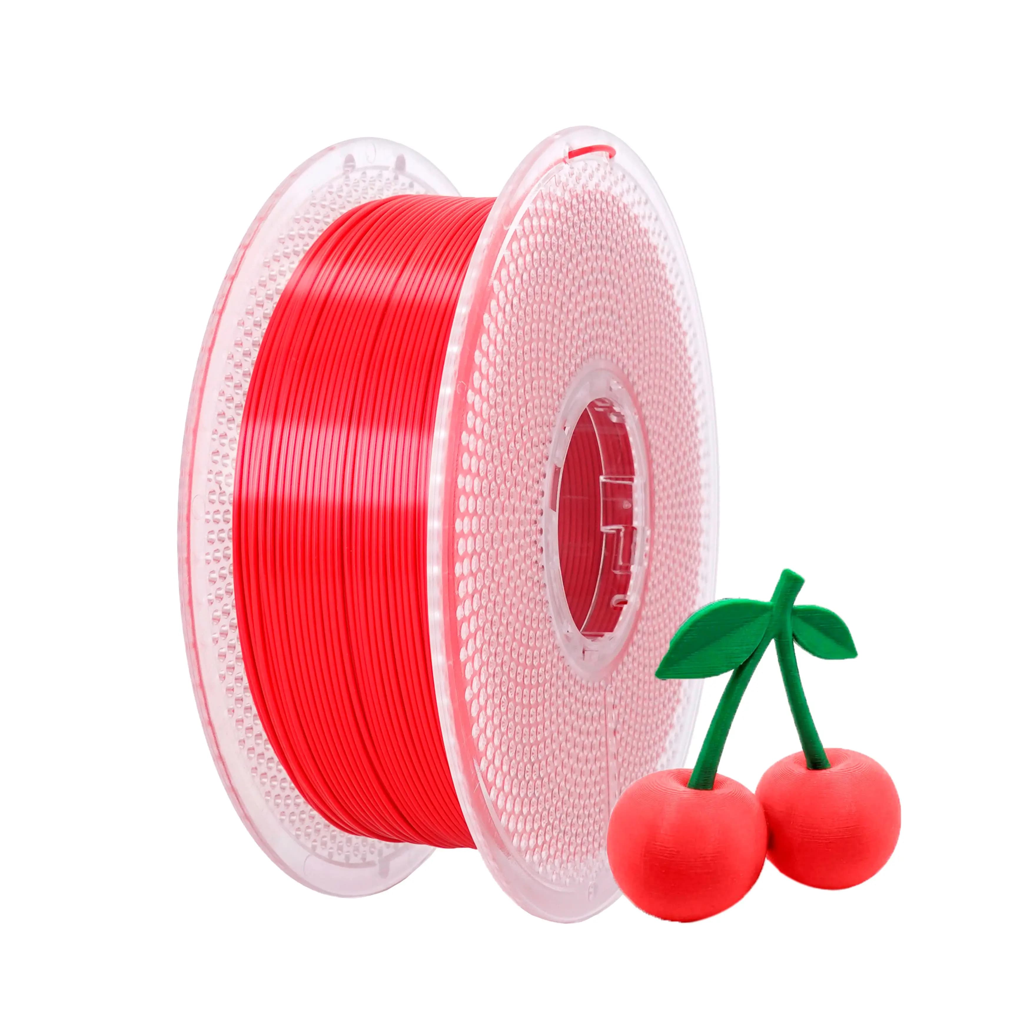 Filamento PLA 1KG Rosso Seta per Stampante 3D, 1.75mm, Avvolgimento Ordinato, Filamento per Stampa 3D 1.75mm, Dimensionale! Precisione +/-0.0