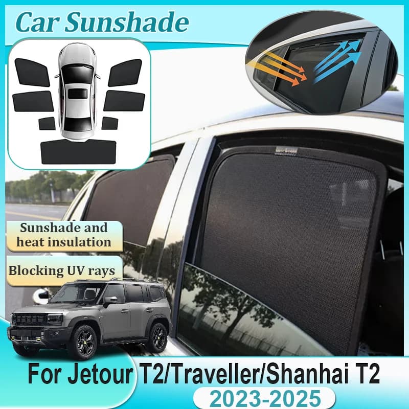 Per Jetour T2 Viaggiatore Shanhai T2 2023 2024 2025 Magnetico Auto Parasole Copertura Parabrezza Tenda Visiera Laterale Pad Parte Accessori