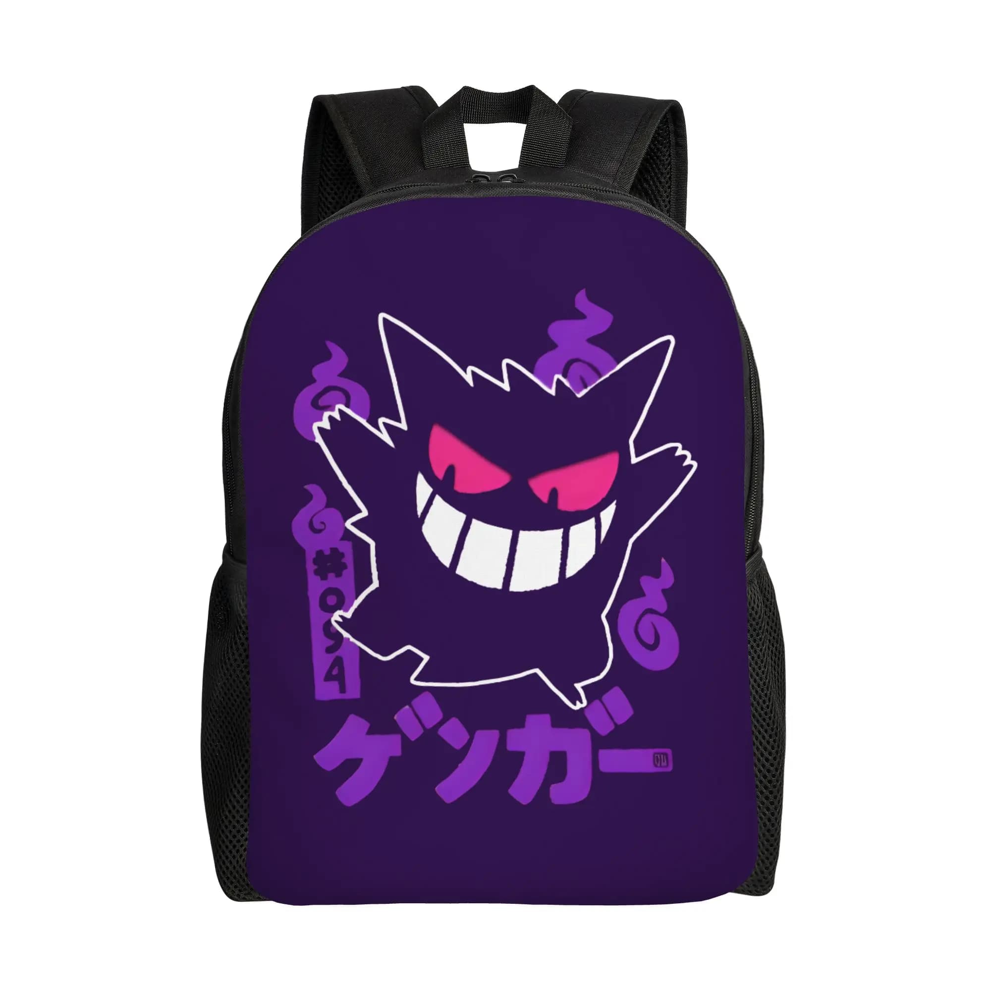 3D Printing Pokemoned Gengars Backpack Boys Girls Adorable Cartoon Anime School College Travel Bags Bookbag Fits 15 Inch Laptop