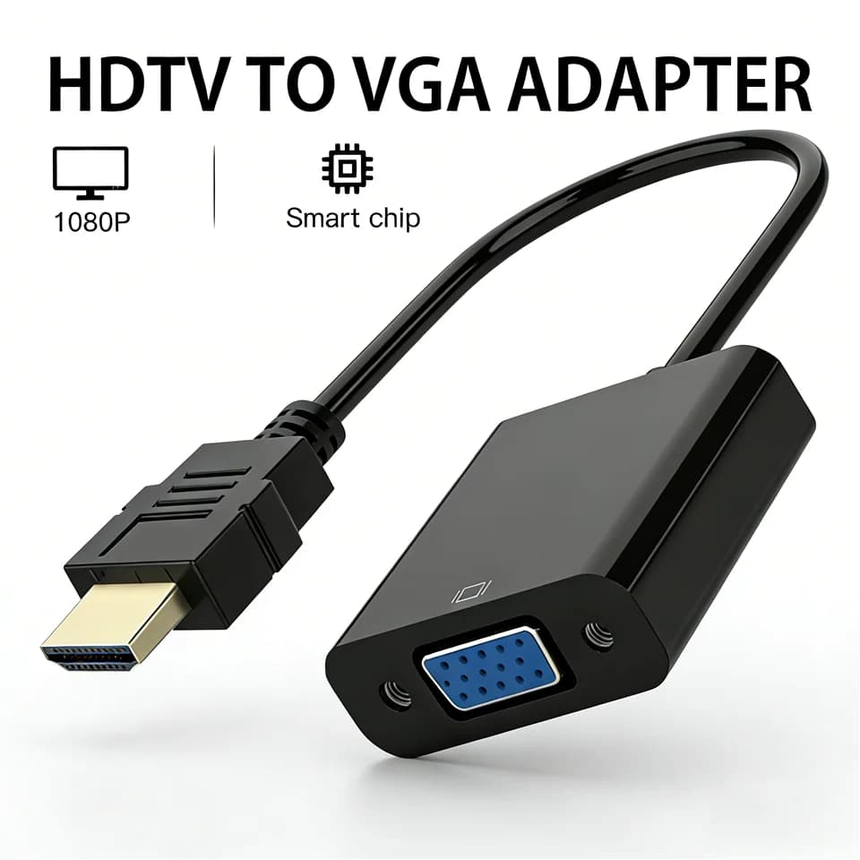 HD 1080P HDMI-compatible to VGA Adapter Digital Analog HDMI-compatible Male To Famale VGA Cable Converter For PC Laptop Tablet