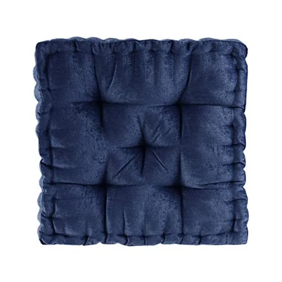 Azza Floor Pillow, Large Cushions Sitting for Adults, Floor Pillow for Meditation or Yoga, Lustrous Chenille Tufted with Scallo