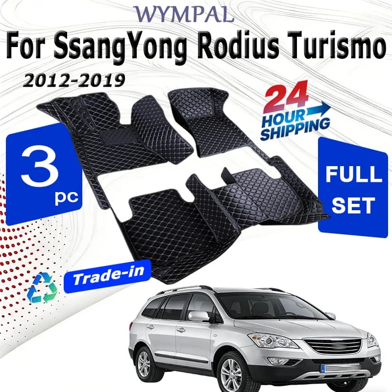Tappetini per auto di lusso per SsangYong Rodius Turismo Korando Turismo MK2 2012 ~ 2019 Anti-sporco Pad Copertura Pavimenti Accessori auto