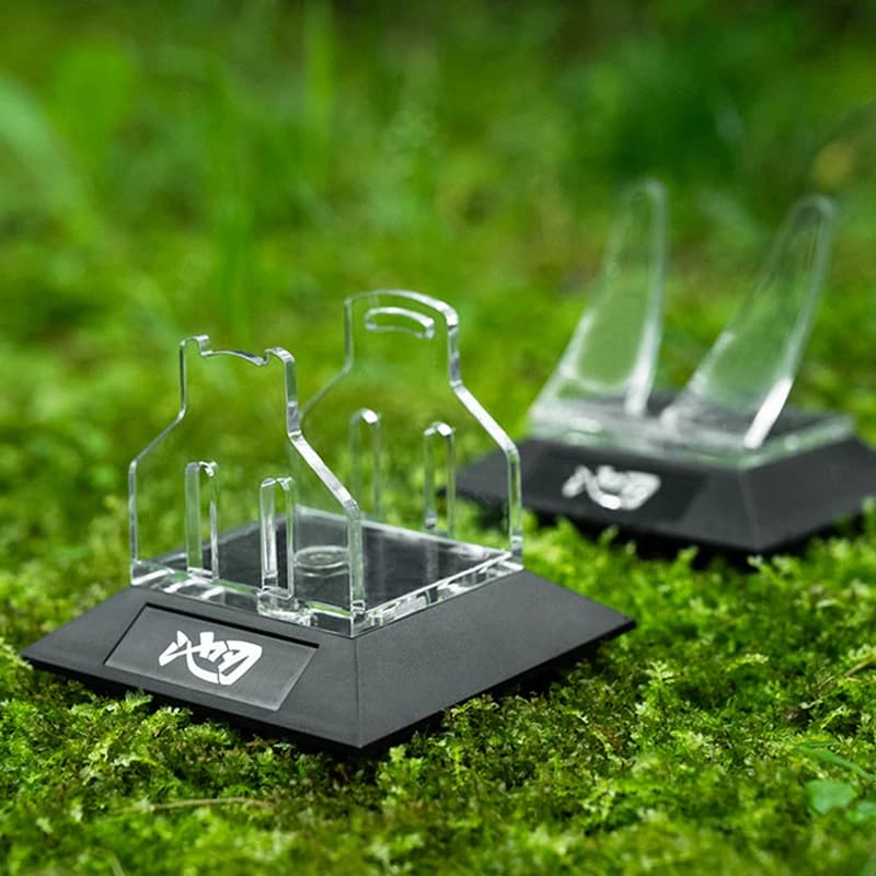 Supporto Espositivo per Mulinelli da Pesca in Acrilico, Espositore per Mulinelli Spinning e Baitcasting, Supporto Antiscivolo Durevole a Goccia d'Acqua