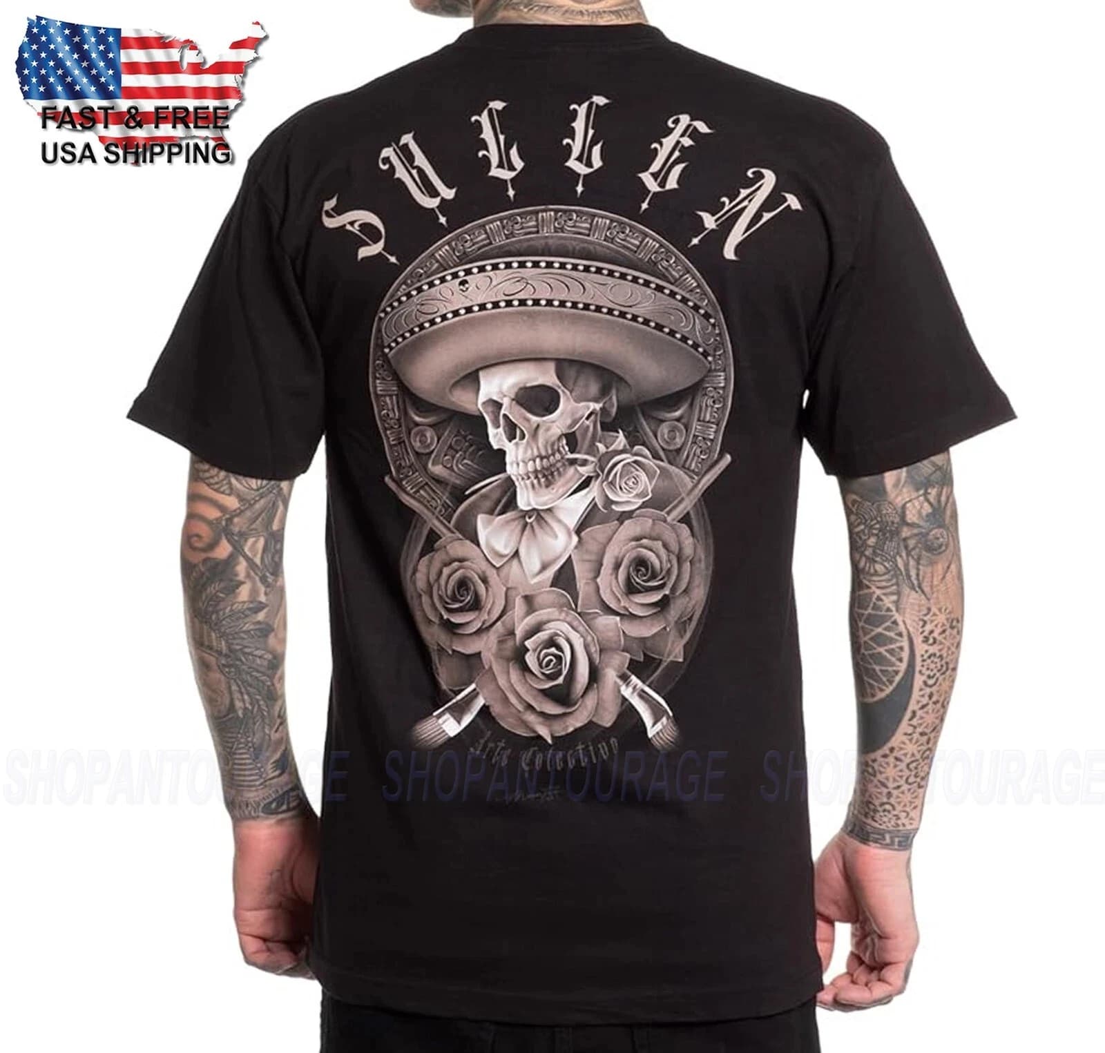 Sullen Art Collective Sicario Standard Fit SCM5608 T-shirt da uomo a maniche corte Nuovi arrivi primavera/estate Regular Fit Casual