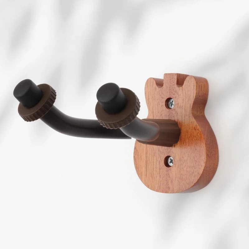 Gancio per chitarra in mogano Supporto da parete Supporto antiscivolo per accessori per strumenti per basso violino ukulele