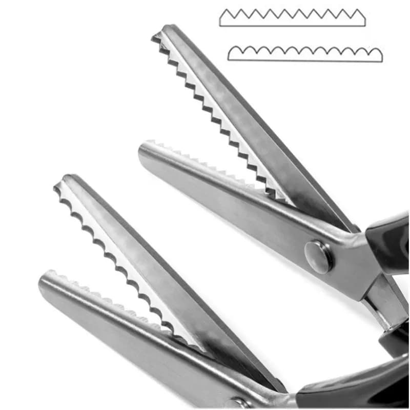 Cesoie per dentellare in acciaio inossidabile Impugnatura comoda Maniglia Artigianato professionale Sartoria Forbici da taglio a zig zag Forbici da cucito Tessuto