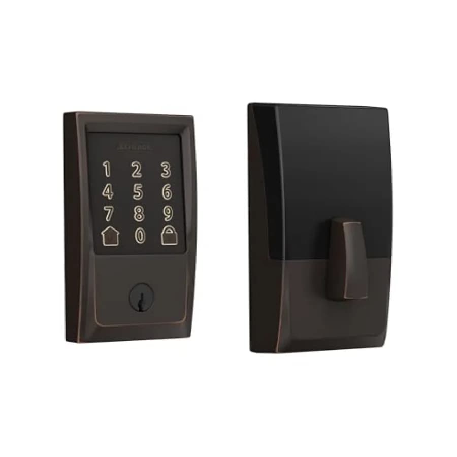 Encode Smart WiFi Deadbolt Lock with Trim, Keyless entry door lock, Touchscreen keypad, App control, Alexa, Google Home, Ring a