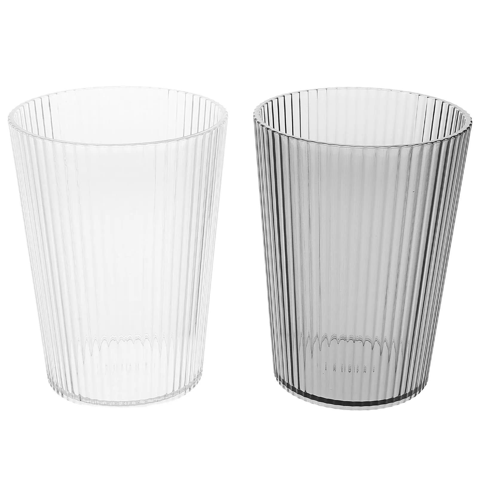Set di 2 Portaspazzolini Semplici per Coppie, Bicchieri Infrangibili in Plastica Trasparente per Bagno