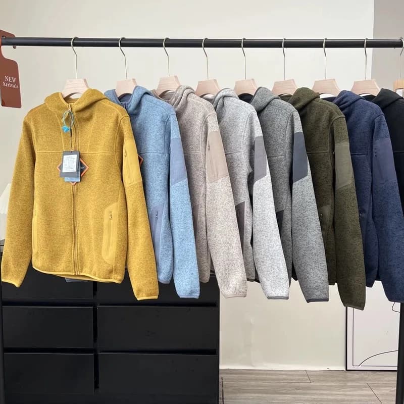 Outdoor Mountain Series 2025 Autumn New Men's Hooded Fleece Jacket Warm Casual Sport Open Cardigan Coat for Couples