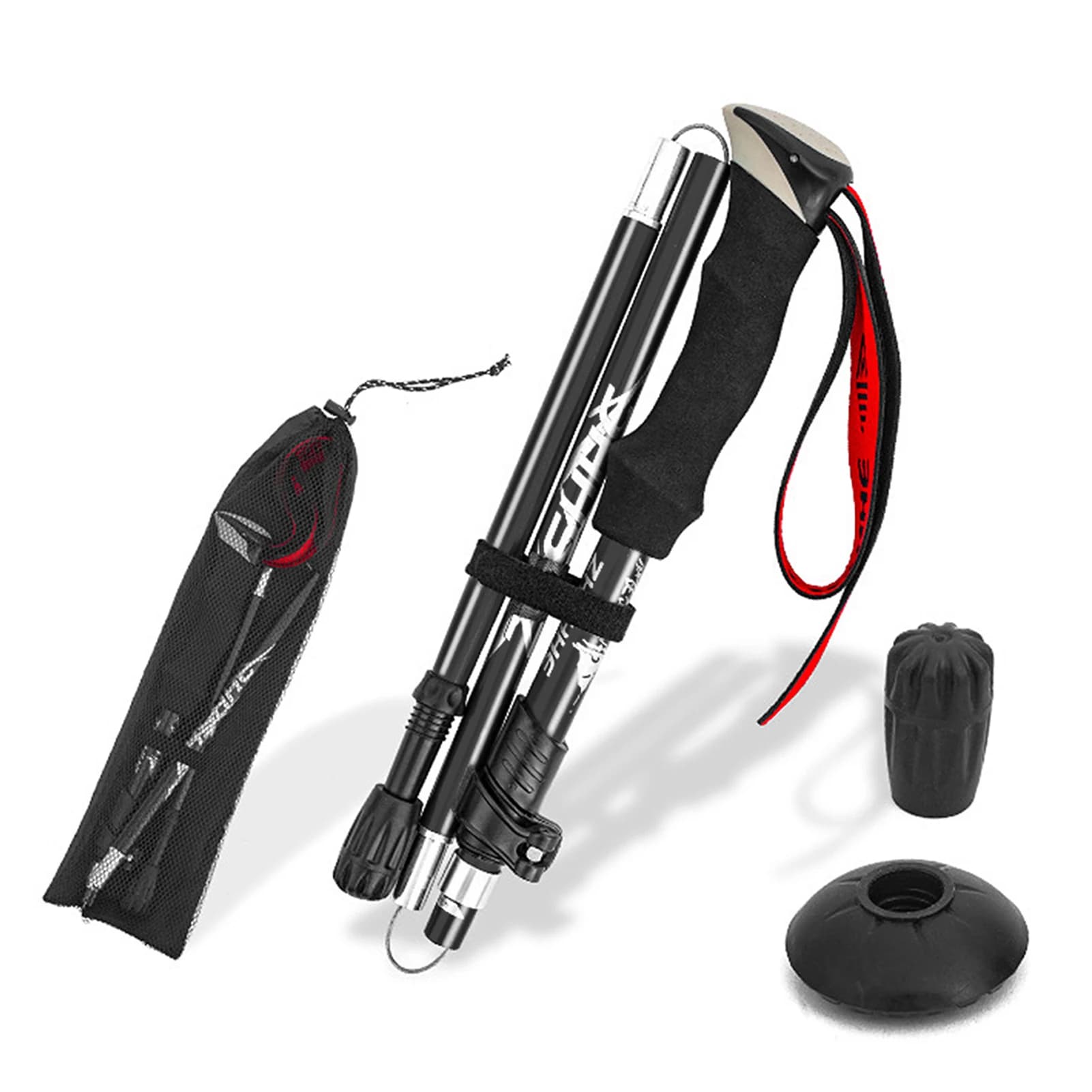 Foldable Trekking Stick Light Fivefold Walking Stick For Hiking Camping Backpack Backpack Aluminum Alloy Trekking Pole