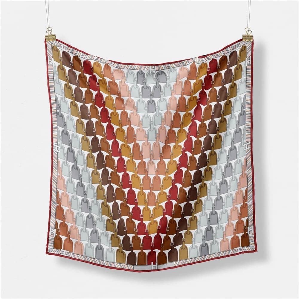 Sciarpa di seta Twill donna lettere pittura sciarpe quadrate avvolge Bandana piccolo Hijab Foulards di seta cravatta fascia fazzoletto da collo 53CM