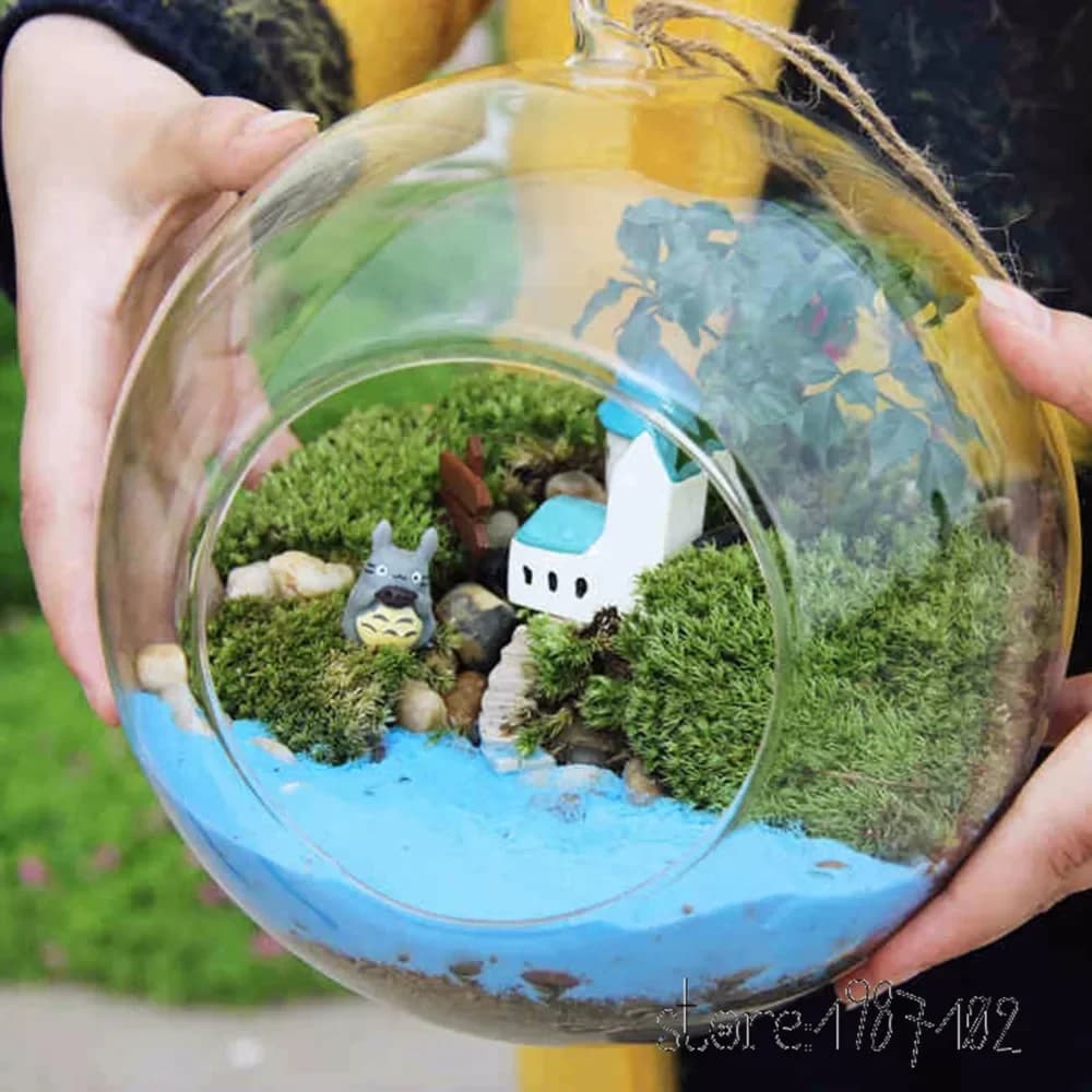 1 pz 6/8/10 cm appeso rotondo vetro aria pianta terrari palle fiore globo vaso per decorazioni di nozze