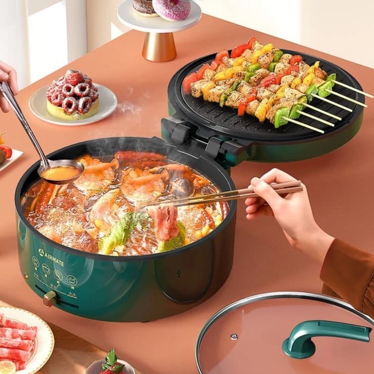 Household pancake pan Pancake pan Thickened electric cake stall Electric frying and cooking integrated pot Deepened