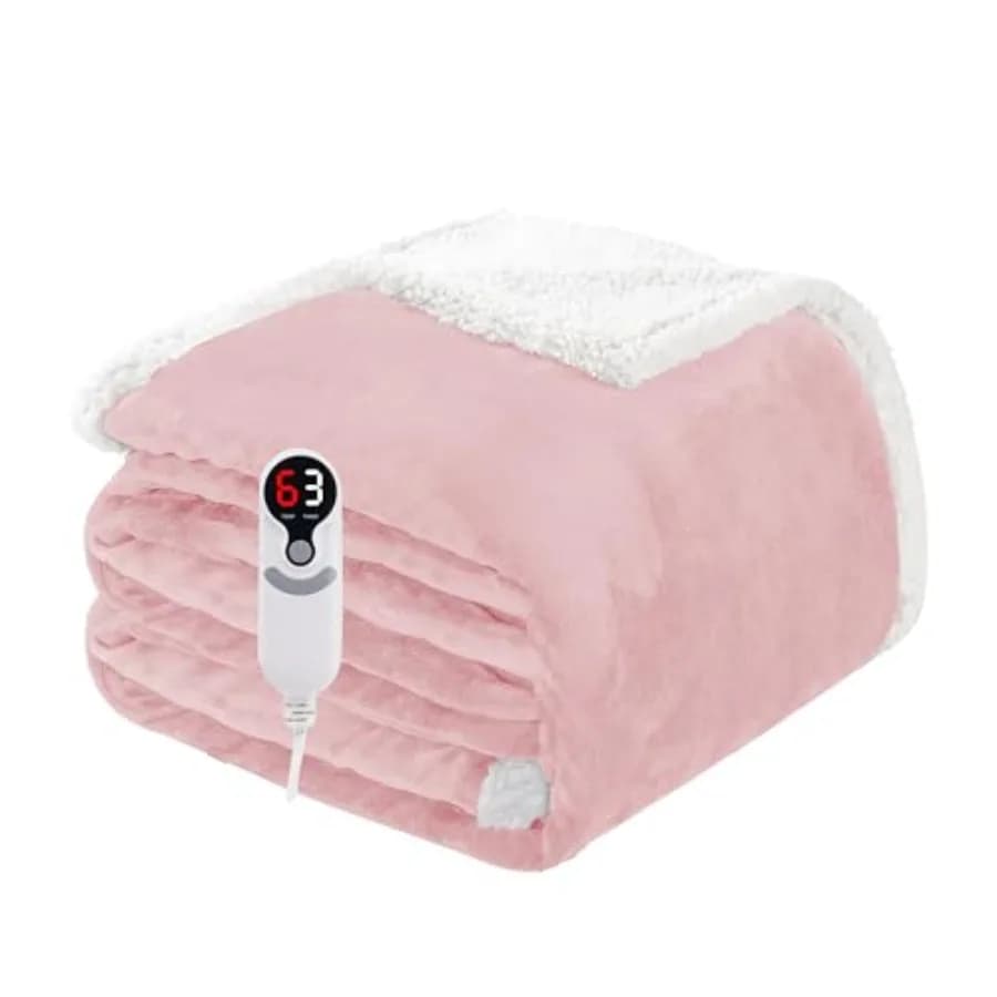 Coperta Elettrica Riscaldata Misura Grande 183x213 cm in Morbido Flanella con Protezione dal Surriscaldamento, 9 Livelli di Calore Regolabili e Spegnimento Automatico dopo 10 Ore
