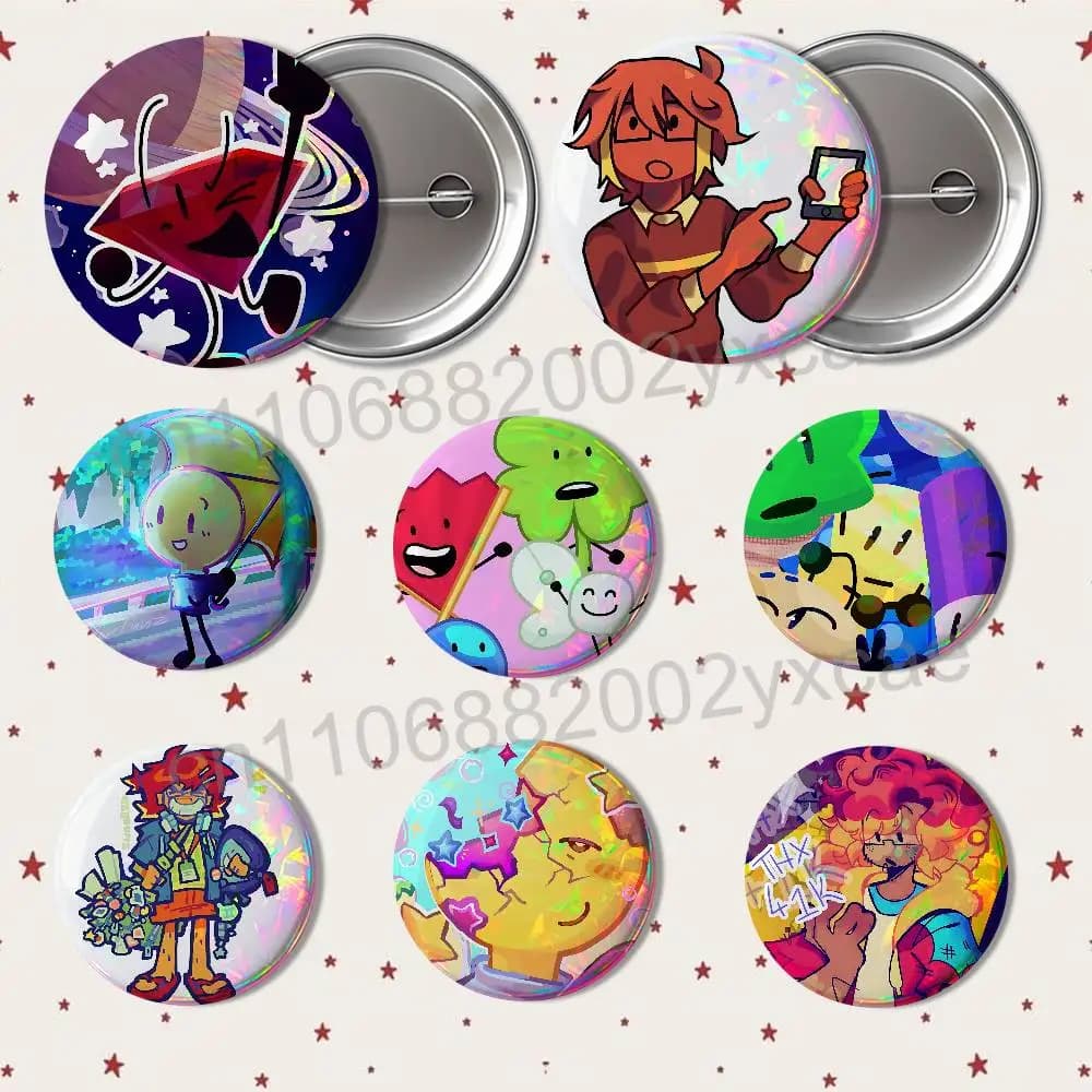 Fan Inanimate Insanity II Laser reflective round badges pins bag clothing decorations collectibles gifts for friends