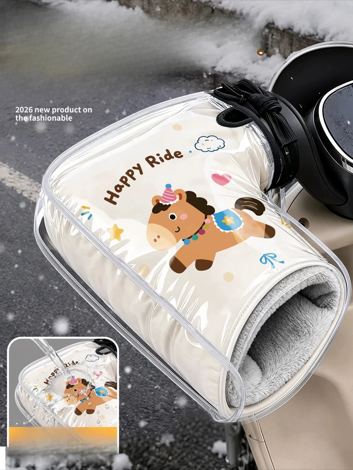 Winter Electric Motorcycle Handlebar Muffs Waterproof Windproof Thickened Warm Gloves for E Bike Scooter