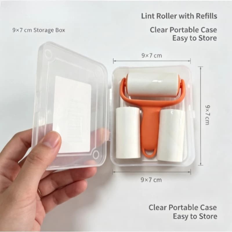Mini Portable Lint Roller Tear‑Off Sticky Paper High Adhesive Pet Cat Dog Hair Remover Compact Lint Brush for Travel Clothing