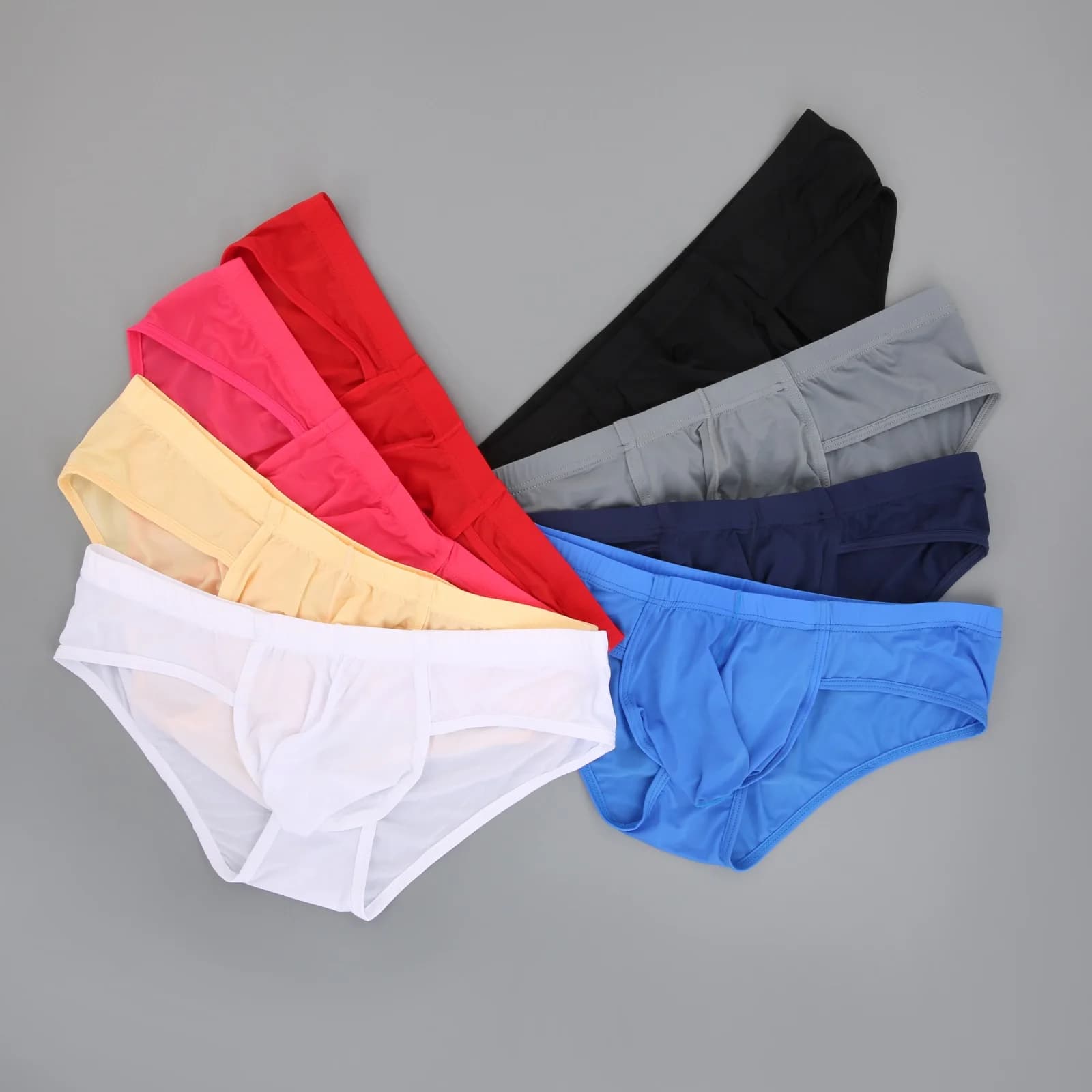 4 pezzi mutandine sportive da uomo in seta di ghiaccio confortevole custodia rigonfia slip fitness esercizio intimo maschile mutande a vita bassa bikini