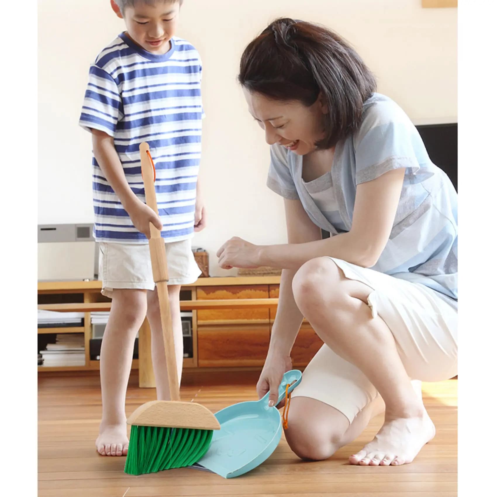 WOTT-6 pezzi per bambini, giochi di finzione, scopa in legno, strumento per la pulizia, allenamento per il cervello, per bambini, apprendimento educativo