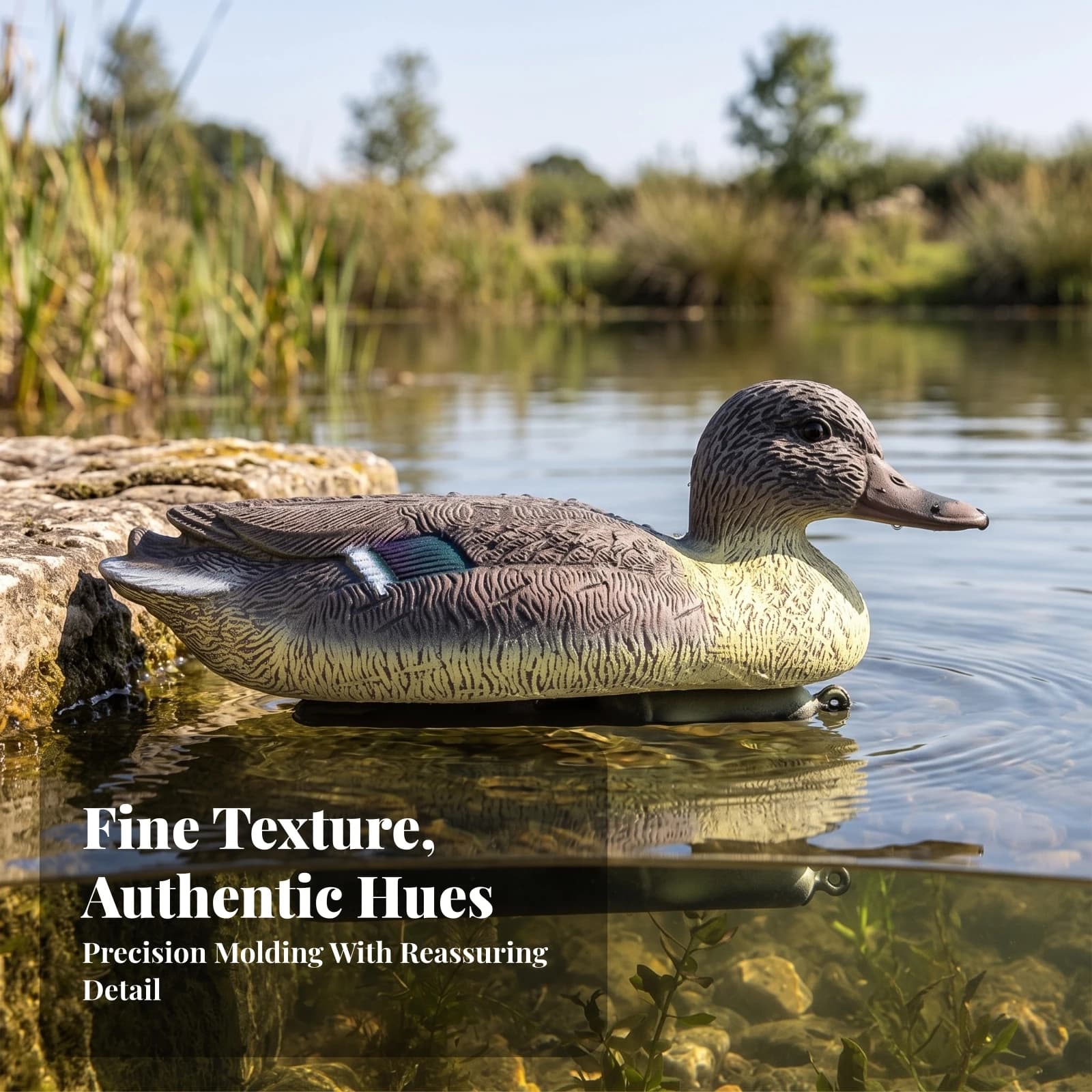 Floating Duck Decoy Blow-Molded Duck Decoy with Weighted Base Hunting Lure Sturdy Weatherproof for Hunters, Pond, Garden