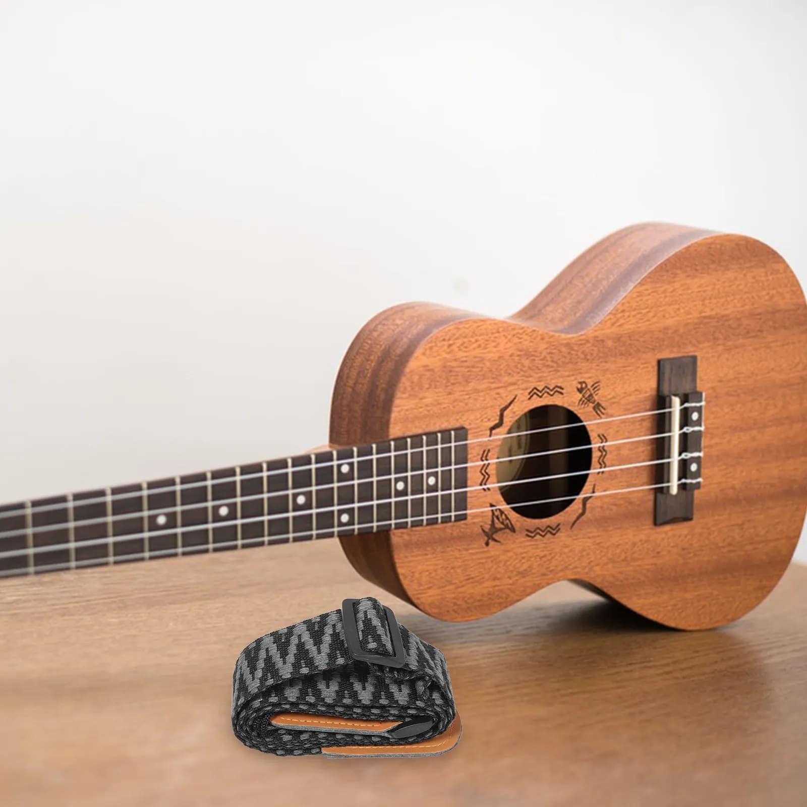 Tracolla regolabile per ukulele in stile vintage, materiale in nylon, supporto ergonomico per la spalla, per bambini e adulti, chitarra ukulele universale