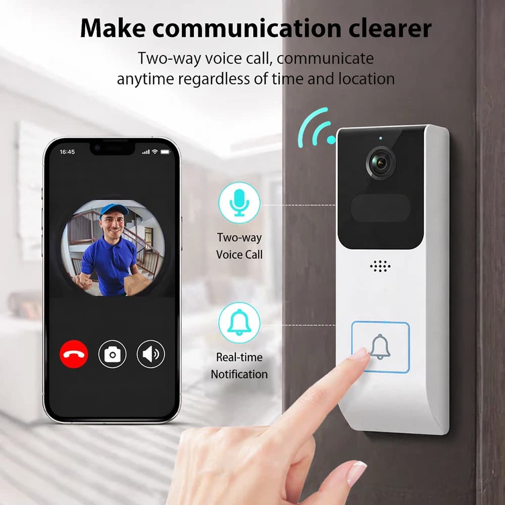 5MP Outdoor Wireless Video Doorbell, 5G 2.4G Dual Band WiFi Waterproof Door Bell, EseeCloud PIR Detection Bluetooth Supported