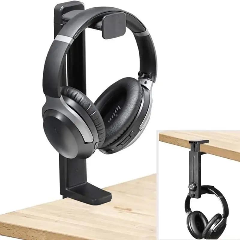 E56B Supporto per cuffie con montaggio scrivania Girevole e regolabile Salva spazio Supporto robusto per cuffie da gioco