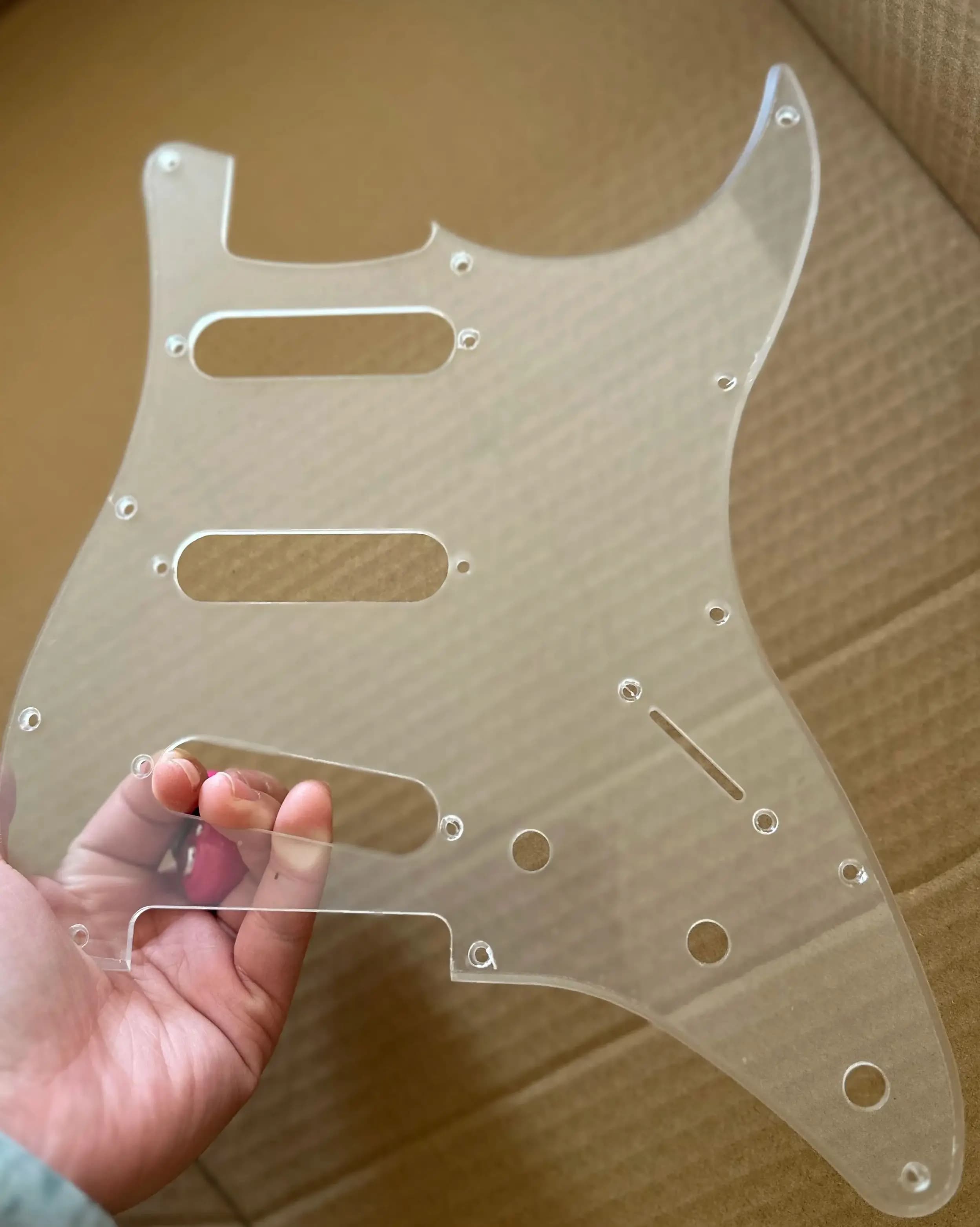 Electric Guitar Pickguard Transparent Arylic for Standard 11 Holes 3 Ply SSS St Scratch Plate Guitar Pick Guard with Srews
