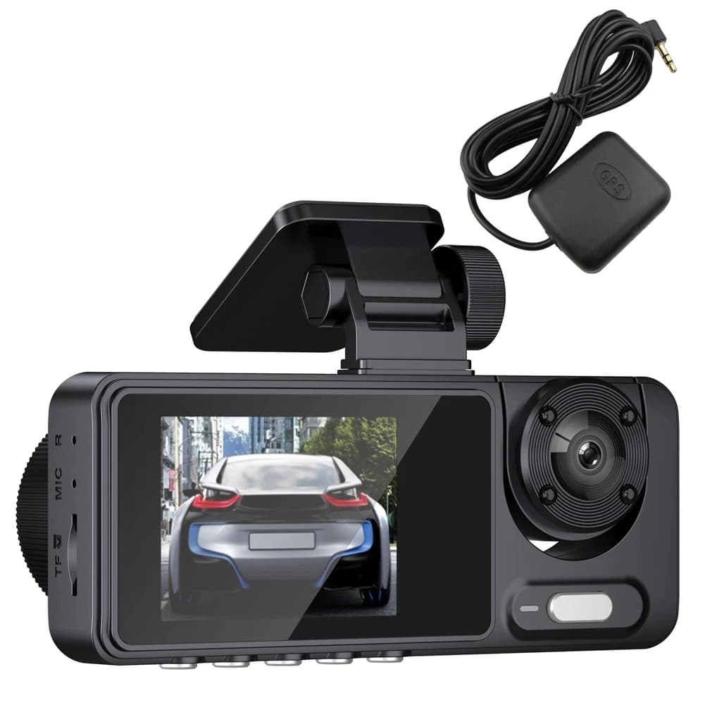 2 Dash Cam cameras 1920*1080P+640*480P 2 inch resolution Display 170 ° +110 ° viewing angle 1.2 million pixels 3,7 V 150 mAh Car battery