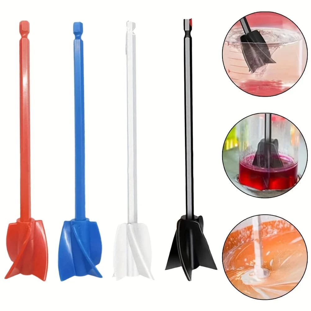 2pcs Epoxy Mixer Paddle Drill Attachment, Resin Paint Stirrer Mixing Head for Viscous Liquids DIY Tool