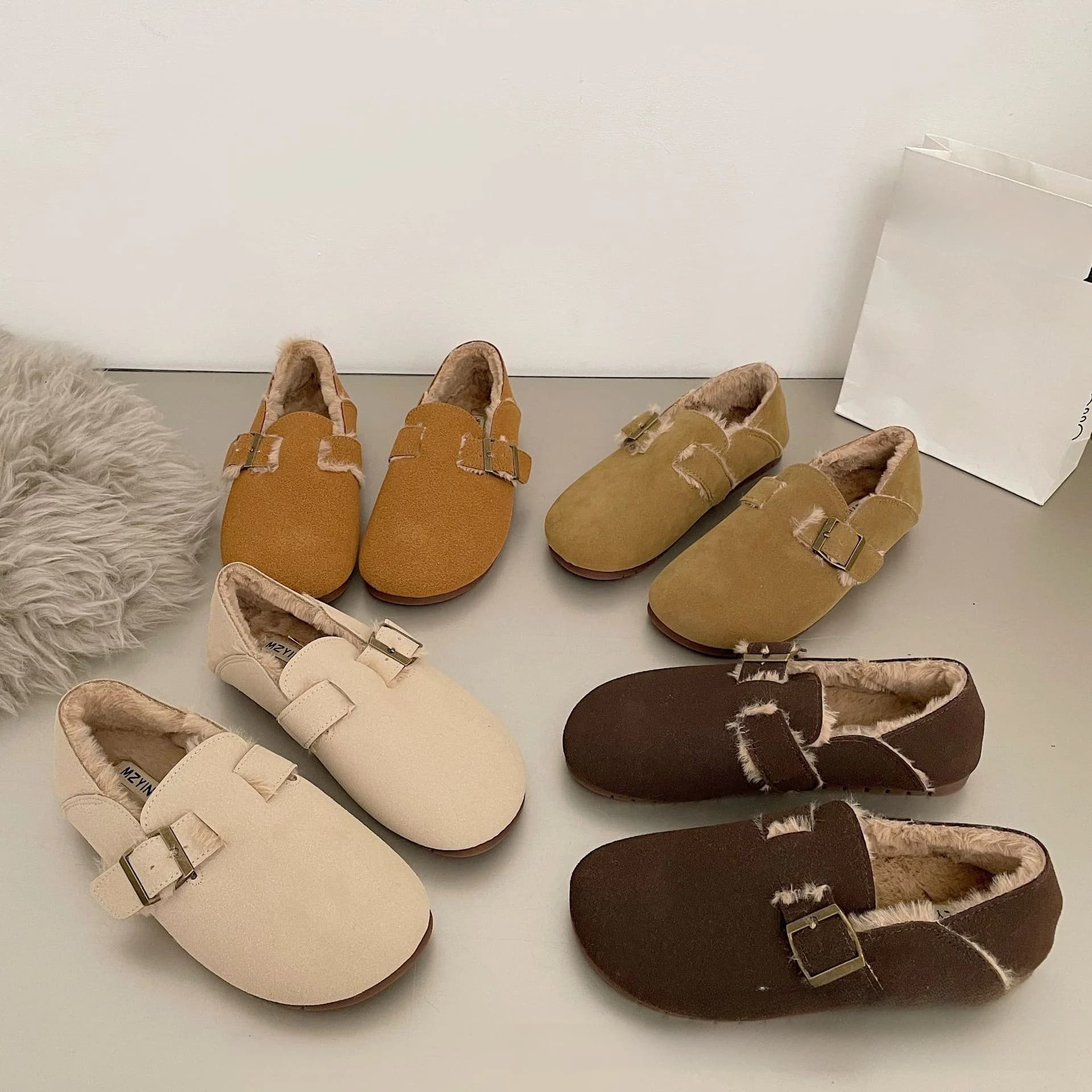 Scarpe Retro Bean da donna, mocassini casual con fondo piatto e punta tonda, primavera autunno, nuovo stile coreano, fondo morbido, calzature comode