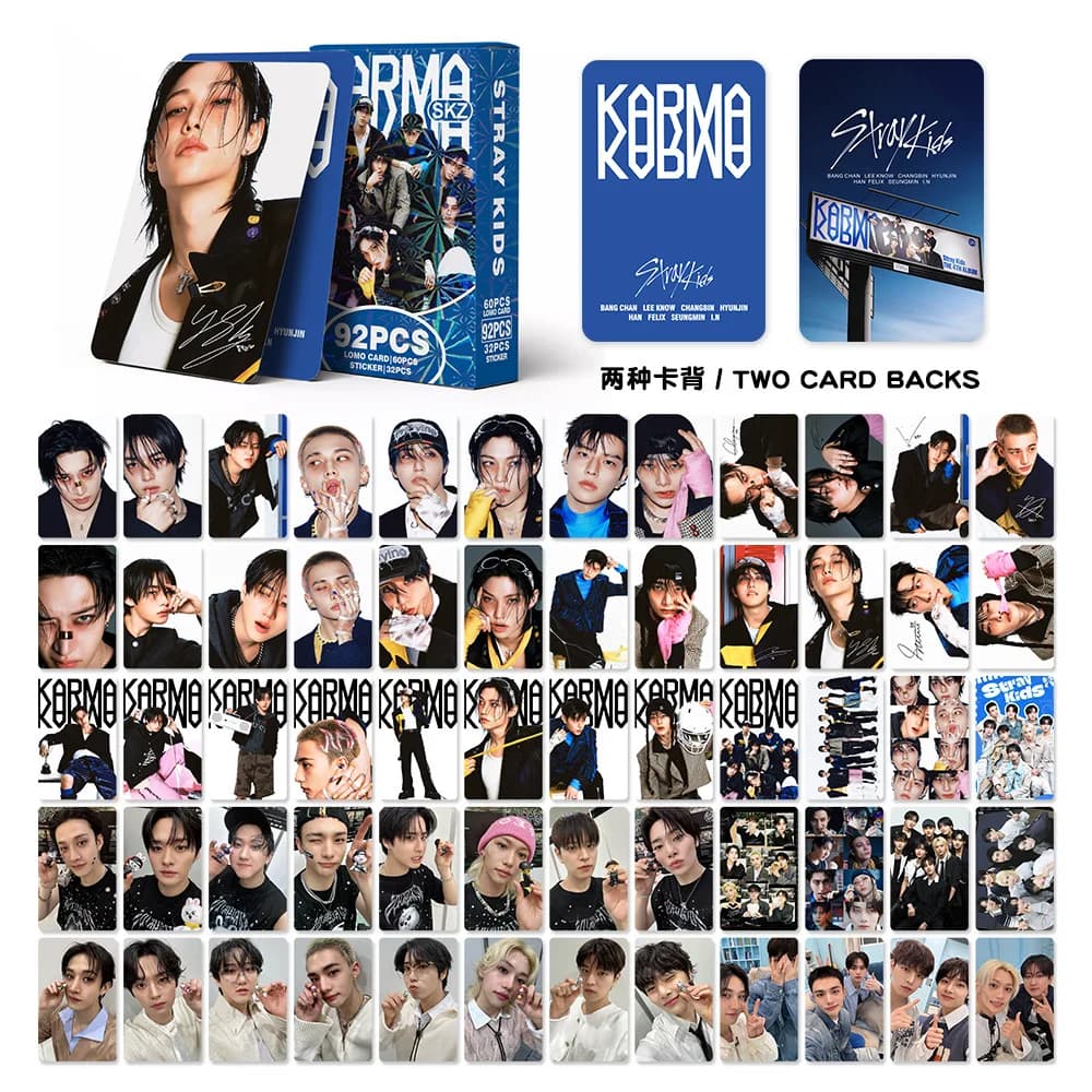 60 + 32 Pz/set Stray Kids piccolo album di carte Karma carta fotografica periferica SKZOO adesivo LOMO collezione di carte cartoline regalo