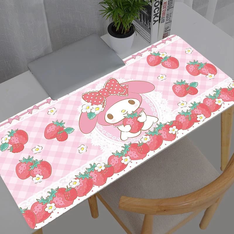 Tappetino per Mouse Sanrio My Melody, Grande XXL per Gamer, Tappeto per Tastiera e Scrivania, Tappetino in Gomma per Gaming e Notebook