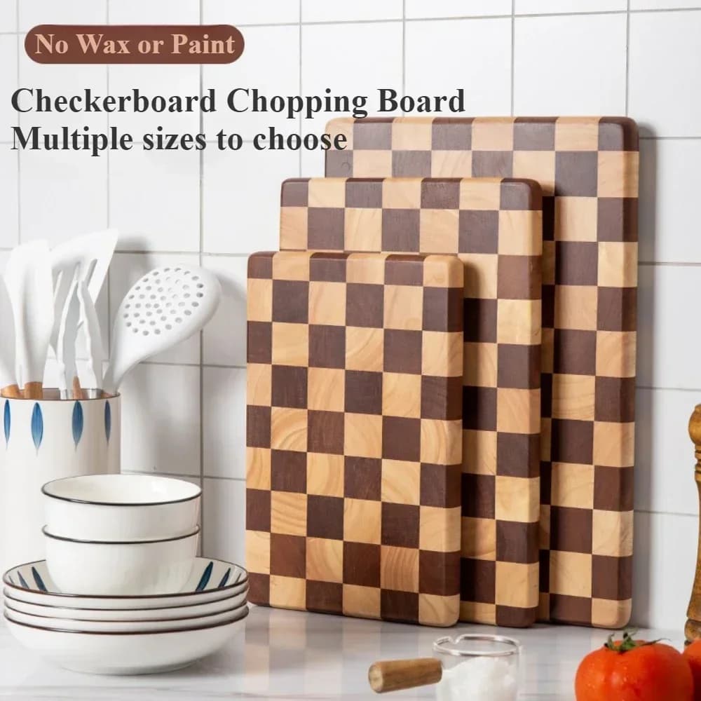 Solid wood cutting board - Large and durable table for kitchen, protects knives and resists scars, natural non-slip base