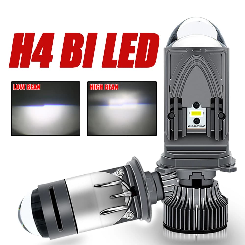 2 pz H4 Proiettore A LED Mini Lente Auto Bi LED Lampadina Del Faro Hi/Lo Fascio CANBUS Turbo Auto Lampadina H4 Luce Alta Bassa fendinebbia lampadina 12 V