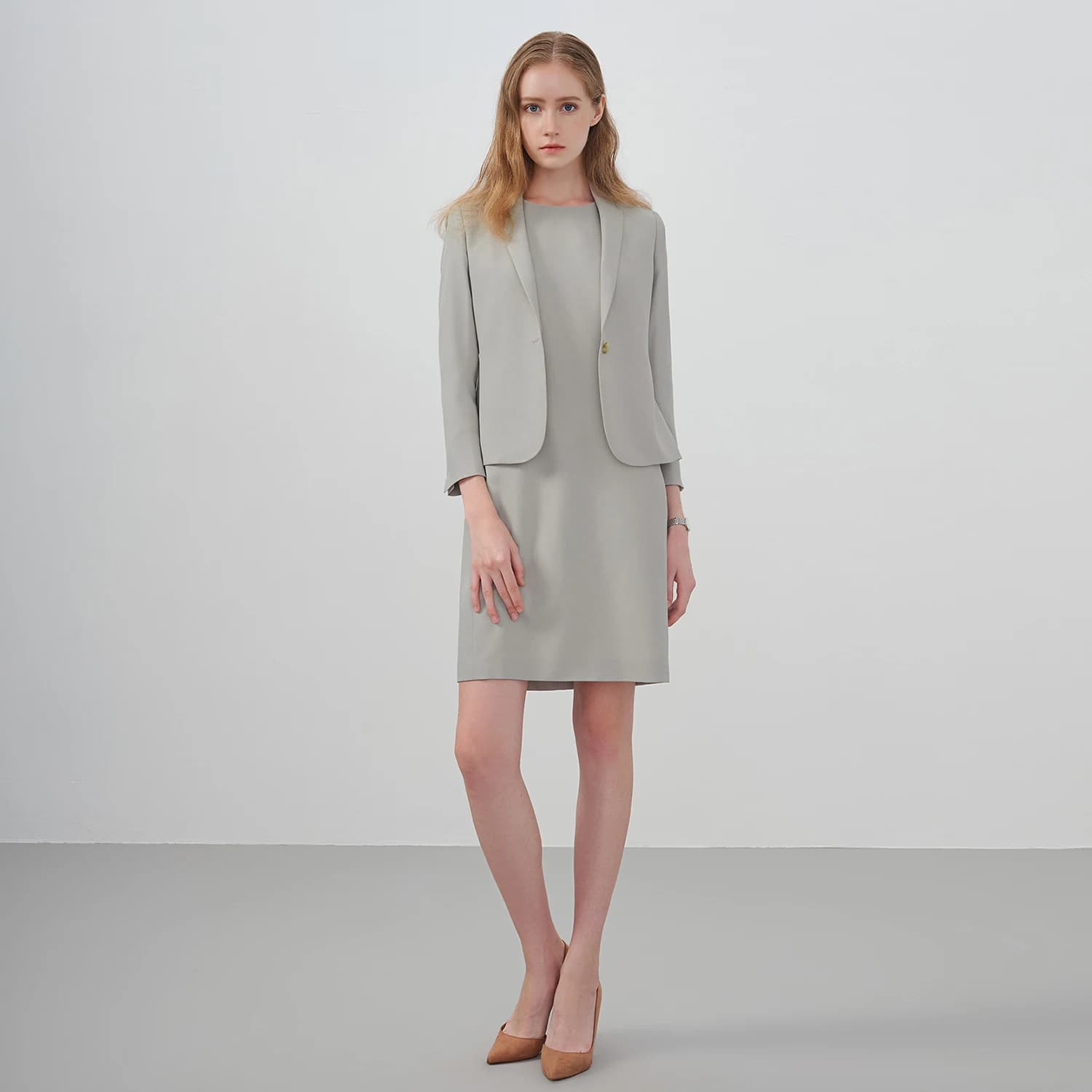 Allingentle Abito con gonna grigia Set da 2 pezzi da donna Set di gonne da donna alla moda per abiti da ufficio quotidiani Personalizza