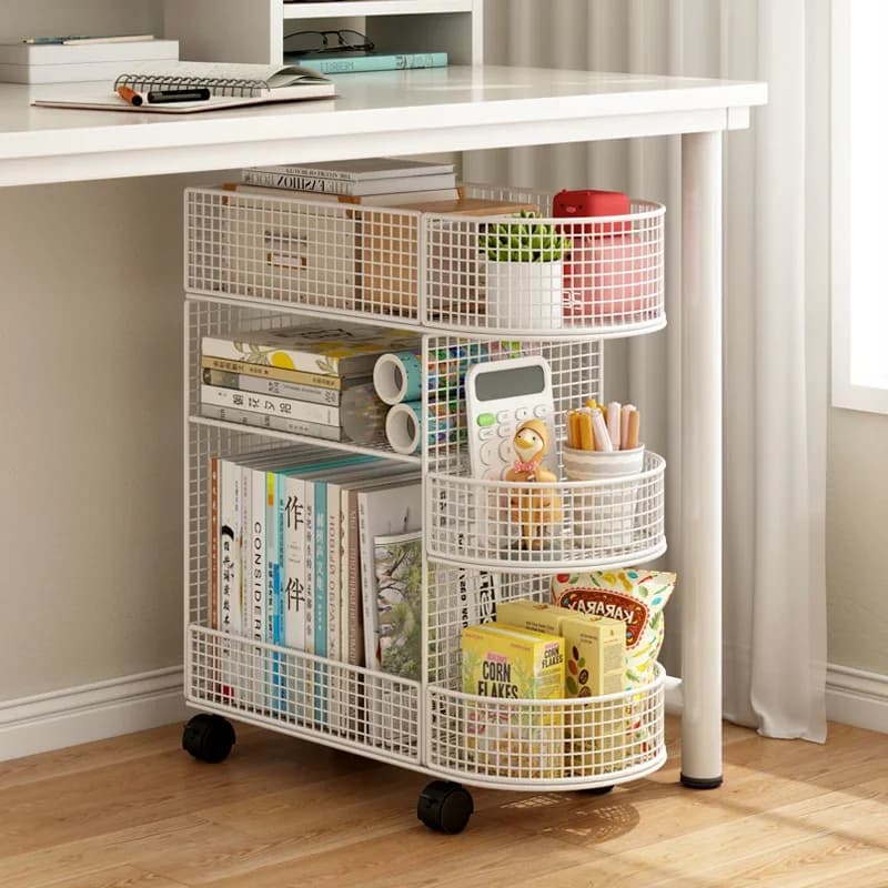 Tavolo rimovibile da pavimento Scaffale per ufficio Cartella di file a strati Scrivania per libri Scaffale per studenti laterale Porta snack per soggiorno domestico