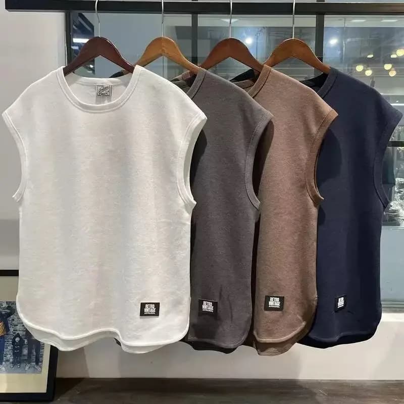 Gilet Estivo da Uomo Sottile a Collo Tondo, Senza Maniche, Tinta Unita, Casual, per Fitness, Sport e Basket