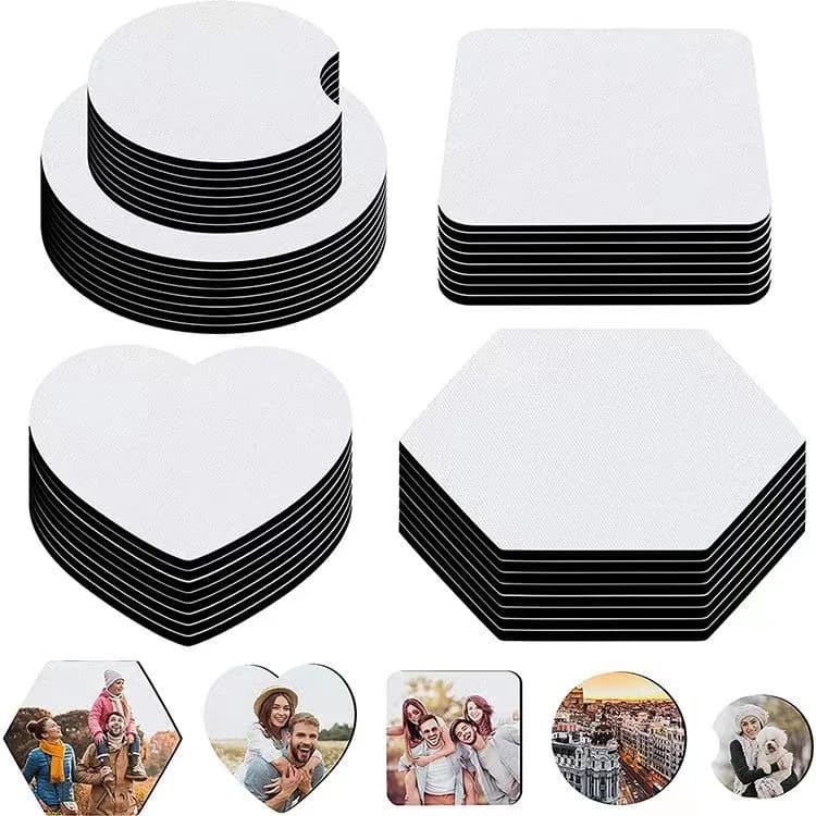 20 pezzi sfusi sublimazione spazi vuoti sottobicchiere portabicchieri per auto fai da te tappetino per tazza vuoto per regali artigianato stampabili prodotti per pressa di calore