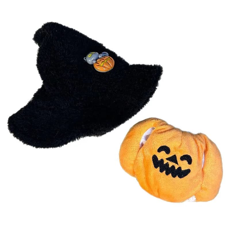 Costume di Halloween in Peluche a Forma di Zucca per Bambola Labubu da 17 cm, Set di Vestiti alla Moda Stile Zucca, Outfit Regalo per Labubu